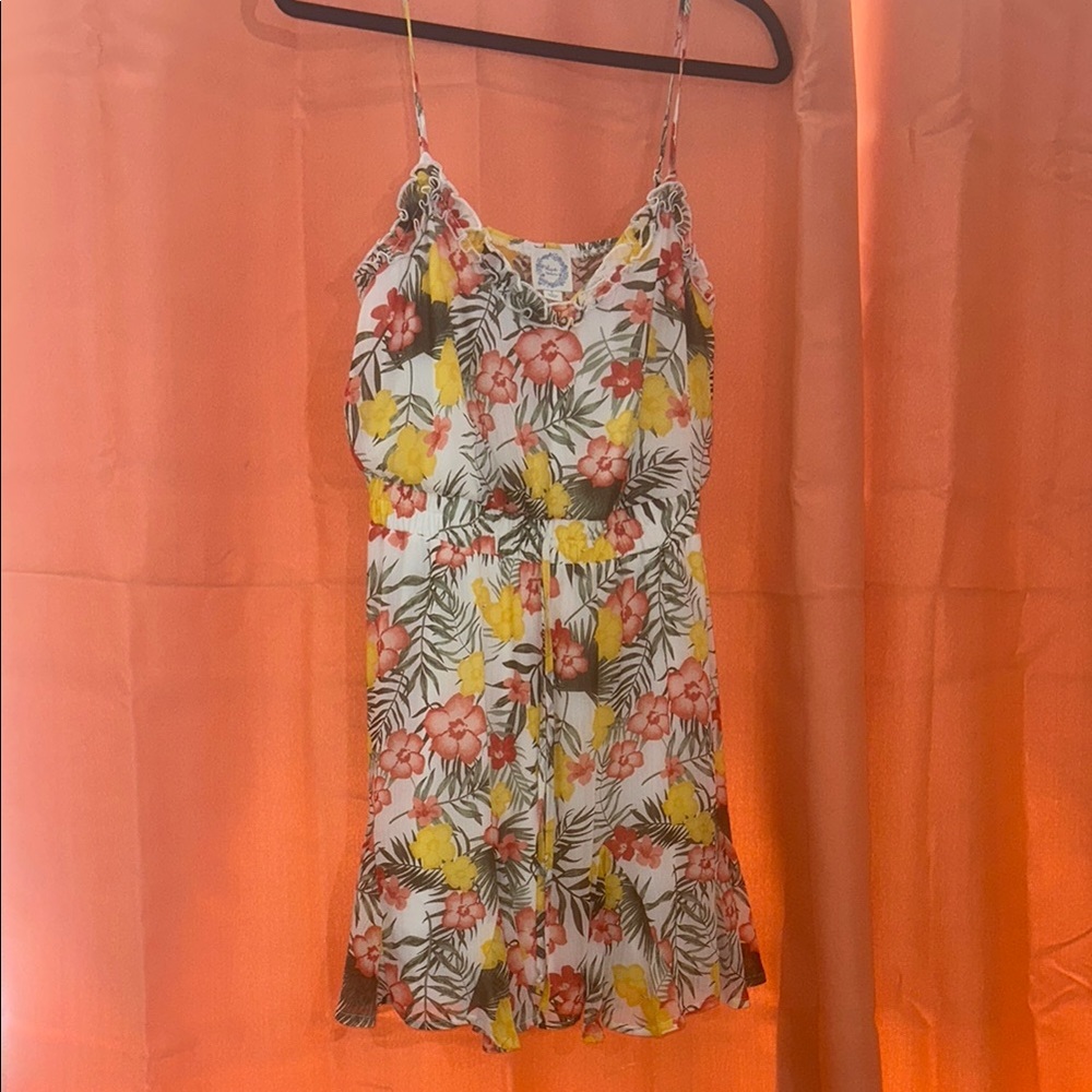 Blue Rain Tropical Floral Dress